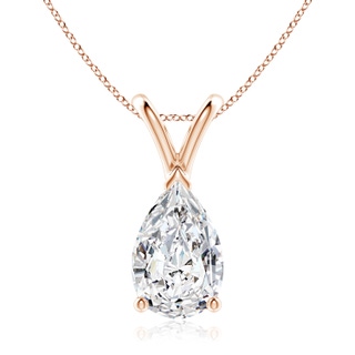 10x6.5mm HSI2 V-Bale Pear-Shaped Diamond Solitaire Pendant in Rose Gold