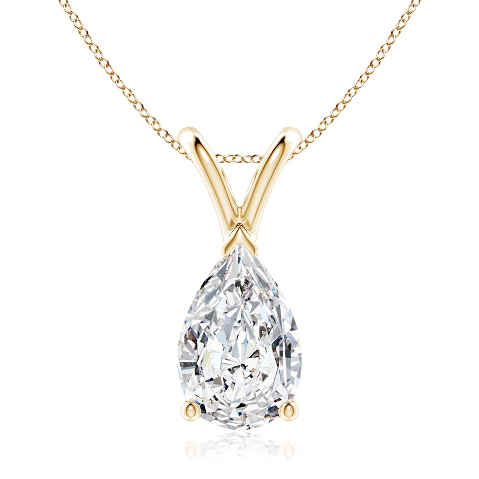 10x6.5mm HSI2 V-Bale Pear-Shaped Diamond Solitaire Pendant in Yellow Gold 