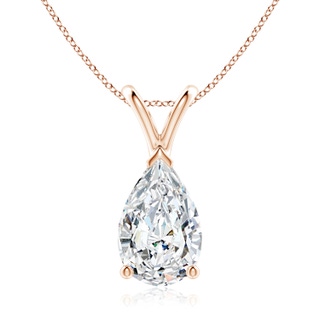 11x7mm GVS2 V-Bale Pear-Shaped Diamond Solitaire Pendant in Rose Gold