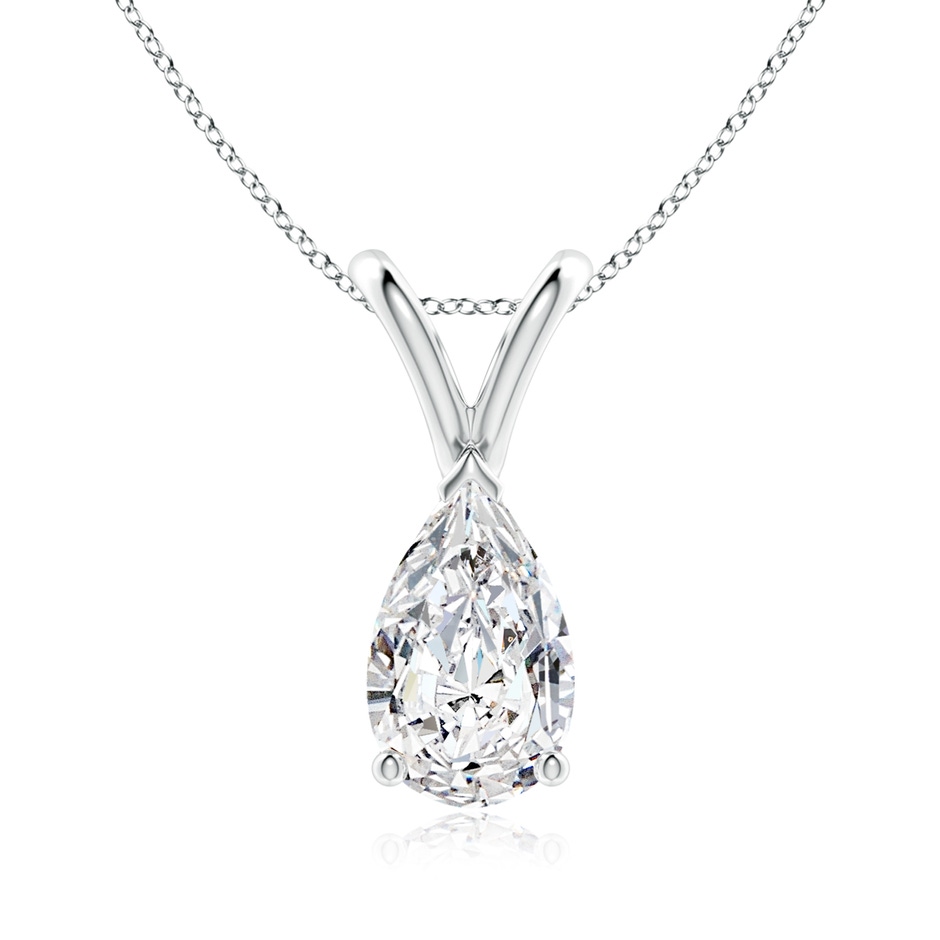 9x5.5mm HSI2 V-Bale Pear-Shaped Diamond Solitaire Pendant in White Gold 