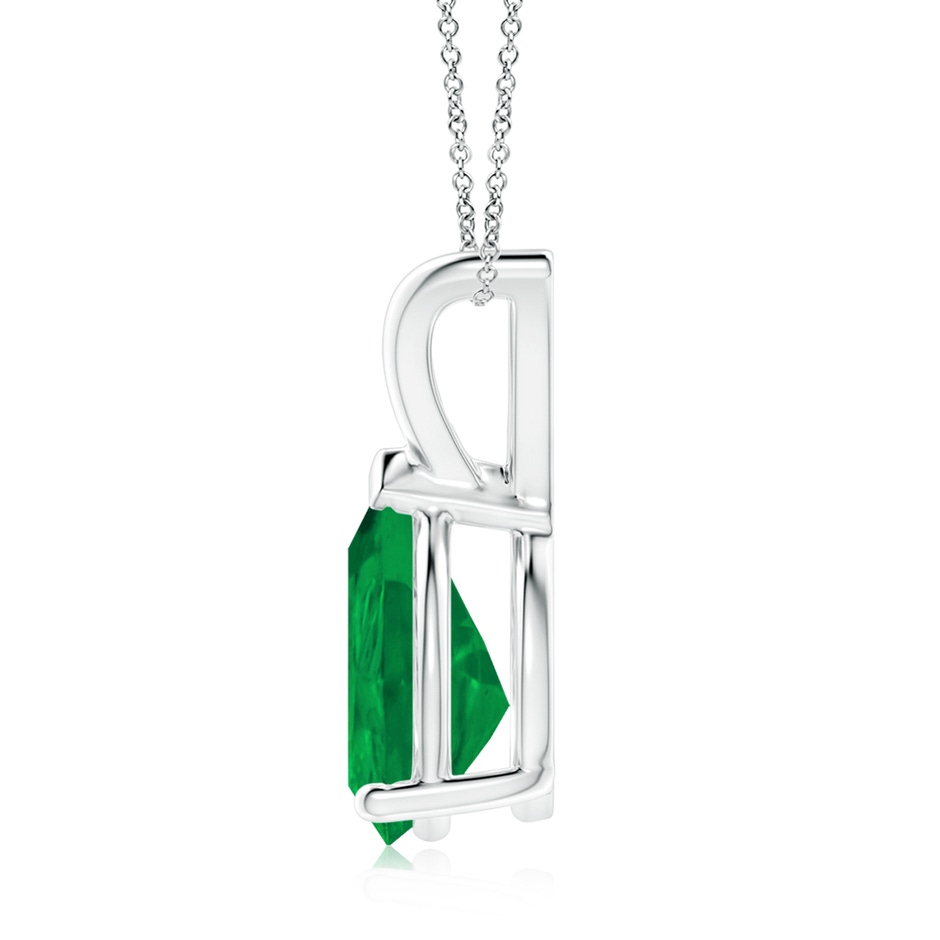 10x8mm AA V-Bale Pear-Shaped Emerald Solitaire Pendant in P950 Platinum side 199