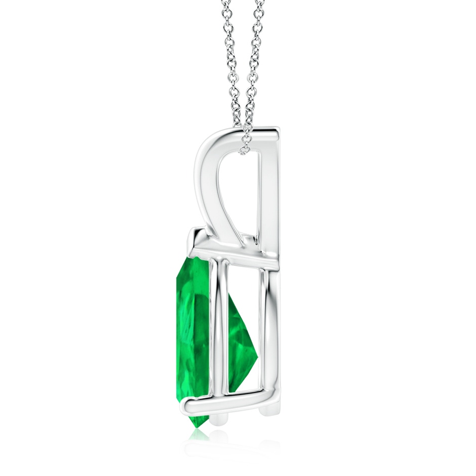10x8mm AAA V-Bale Pear-Shaped Emerald Solitaire Pendant in White Gold side 199