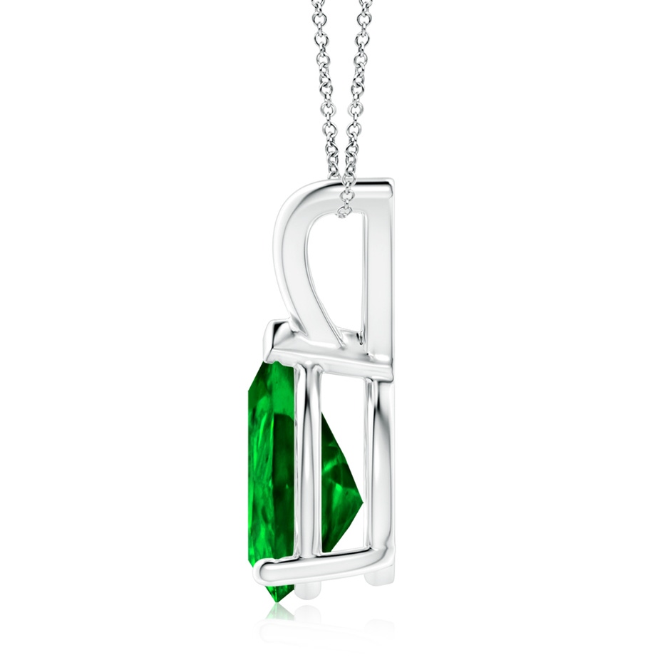 10x8mm AAAA V-Bale Pear-Shaped Emerald Solitaire Pendant in P950 Platinum side 199