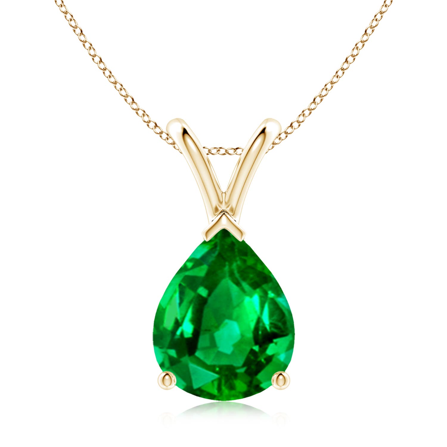 Image Representation of the Yellow Gold Emerald Necklaces & Pendants