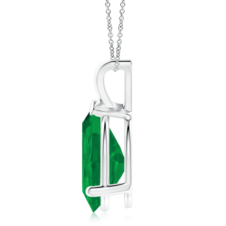14x10mm AA V-Bale Pear-Shaped Emerald Solitaire Pendant in S999 Silver side 199