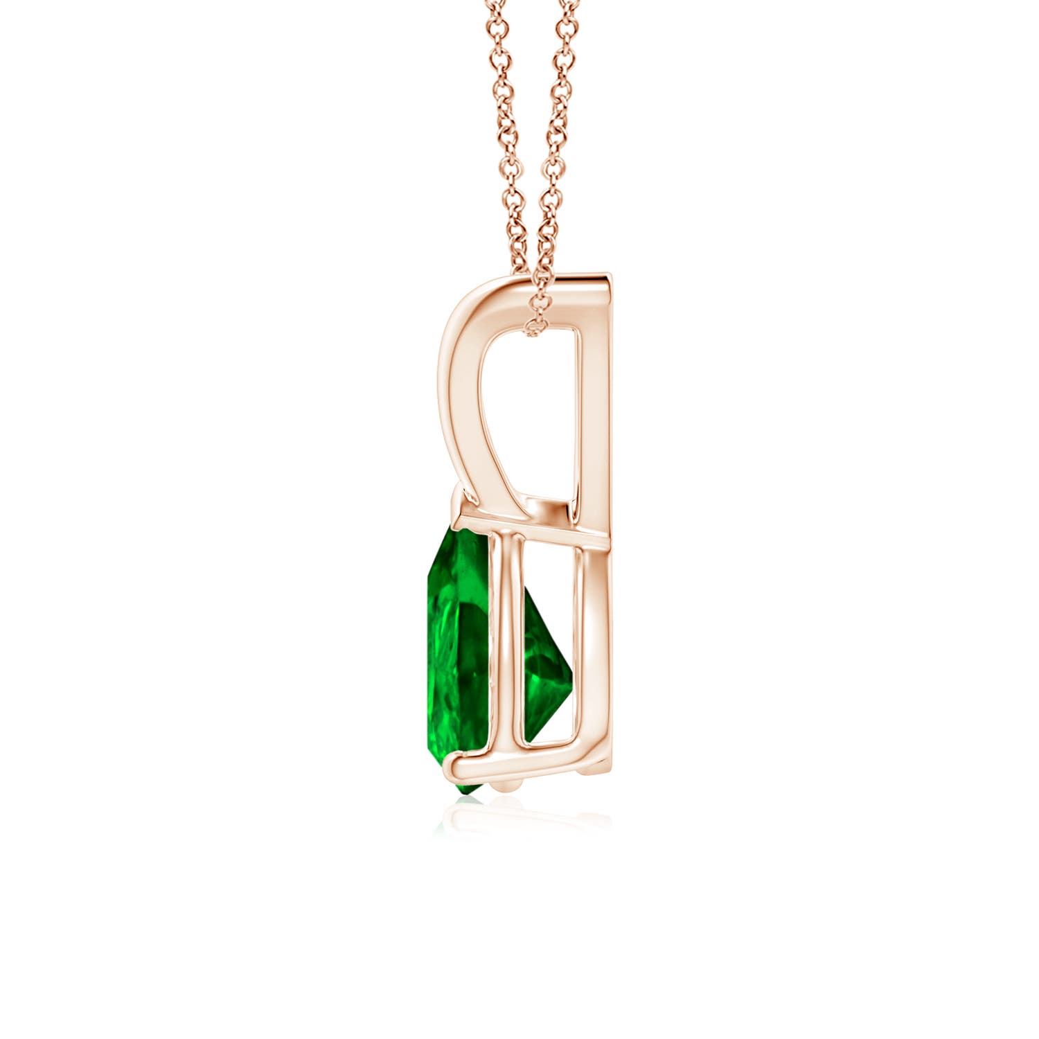 AAAA - Emerald / 0.6 CT / 14 KT Rose Gold