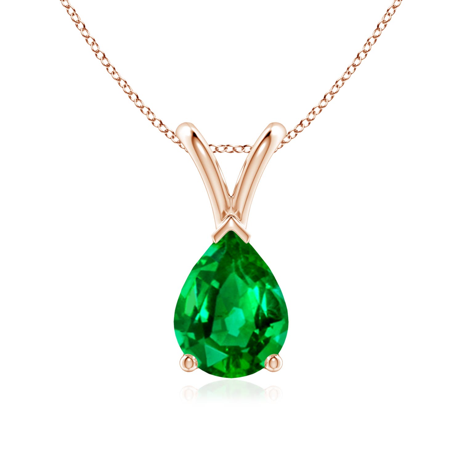 AAAA - Emerald / 0.95 CT / 14 KT Rose Gold