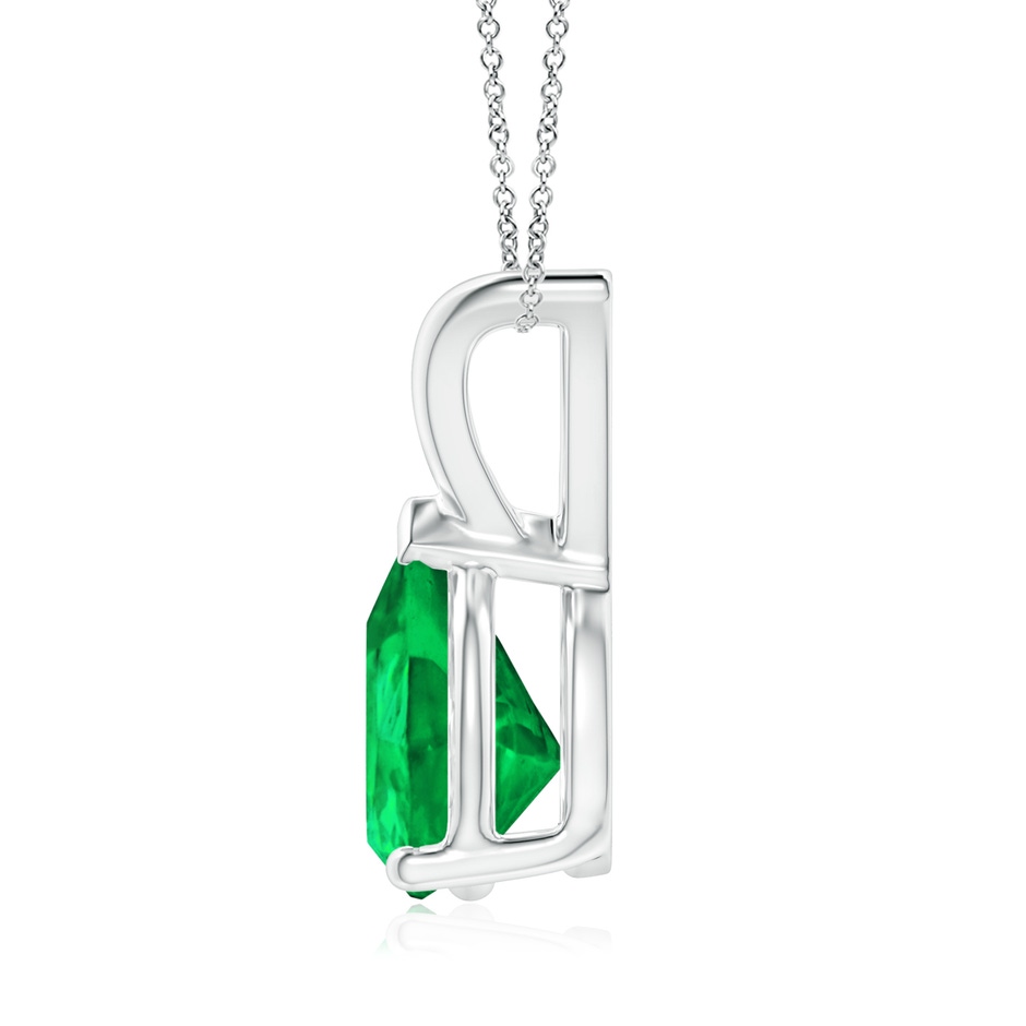 9x7mm AAA V-Bale Pear-Shaped Emerald Solitaire Pendant in P950 Platinum side 199