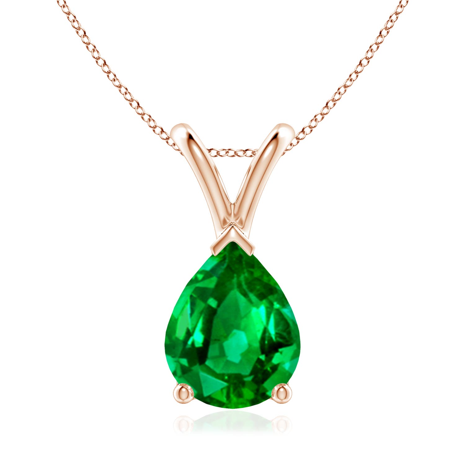 AAAA - Emerald / 1.5 CT / 14 KT Rose Gold