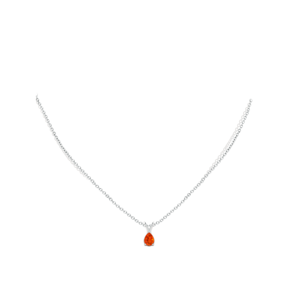 7x5mm AAA V-Bale Pear-Shaped Fire Opal Solitaire Pendant in S999 Silver pen