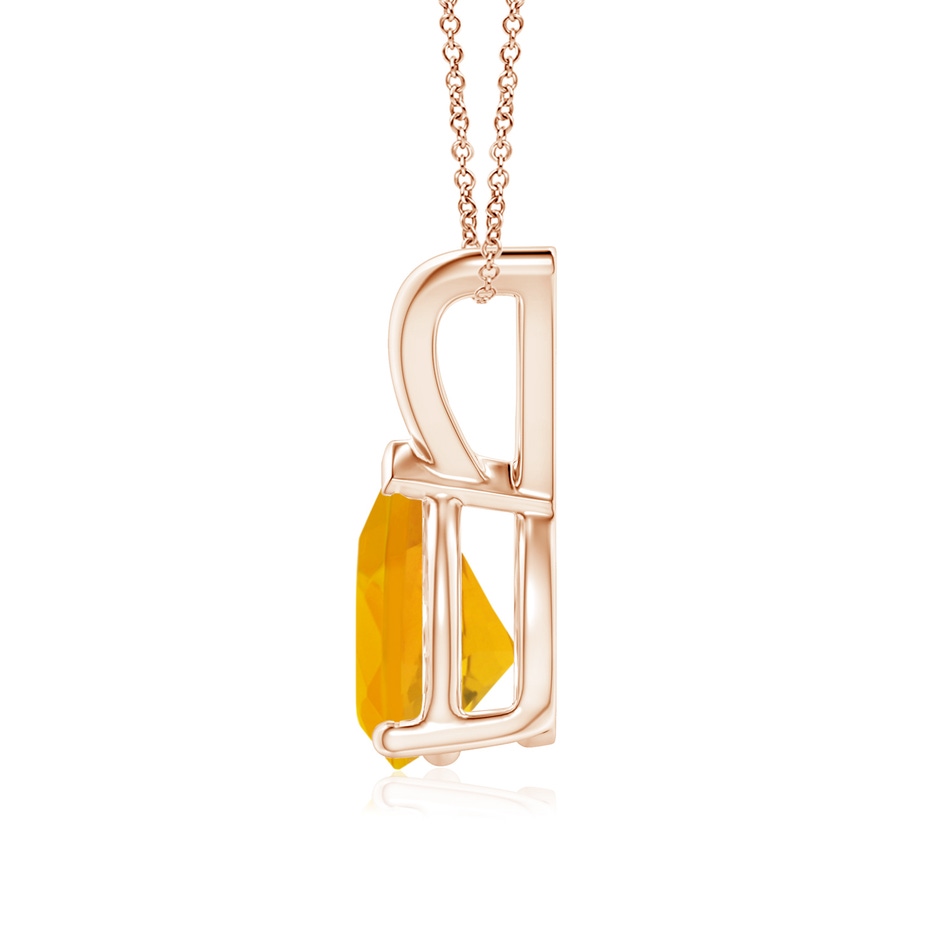 8x6mm A V-Bale Pear-Shaped Fire Opal Solitaire Pendant in 18K Rose Gold side 199