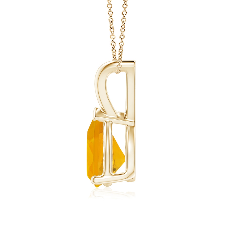 8x6mm A V-Bale Pear-Shaped Fire Opal Solitaire Pendant in 18K Yellow Gold side 199