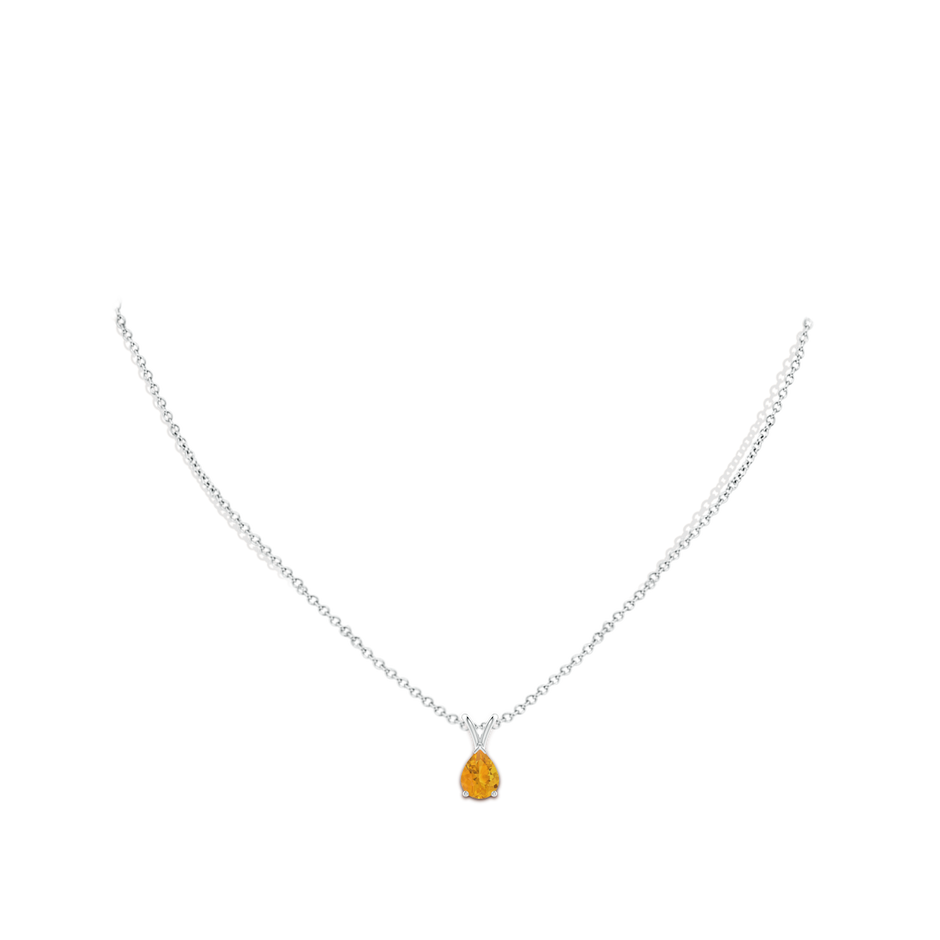 8x6mm A V-Bale Pear-Shaped Fire Opal Solitaire Pendant in P950 Platinum pen