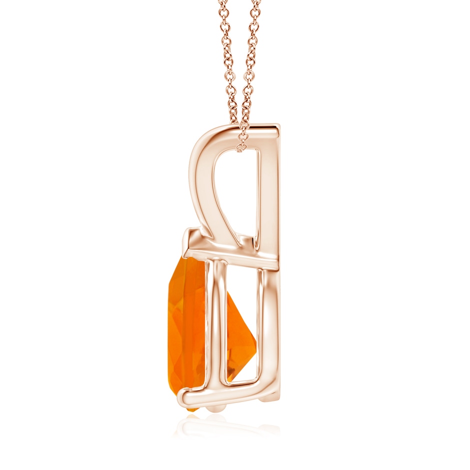 9x7mm AA V-Bale Pear-Shaped Fire Opal Solitaire Pendant in Rose Gold side 199