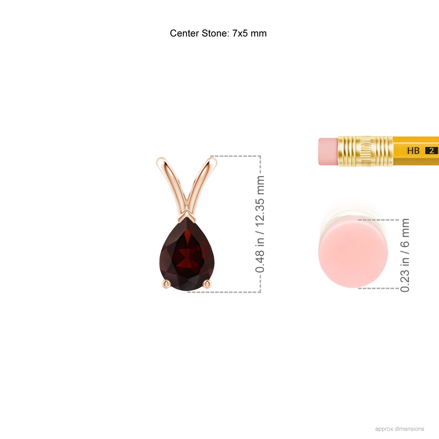 A - Garnet / 0.85 CT / 14 KT Rose Gold