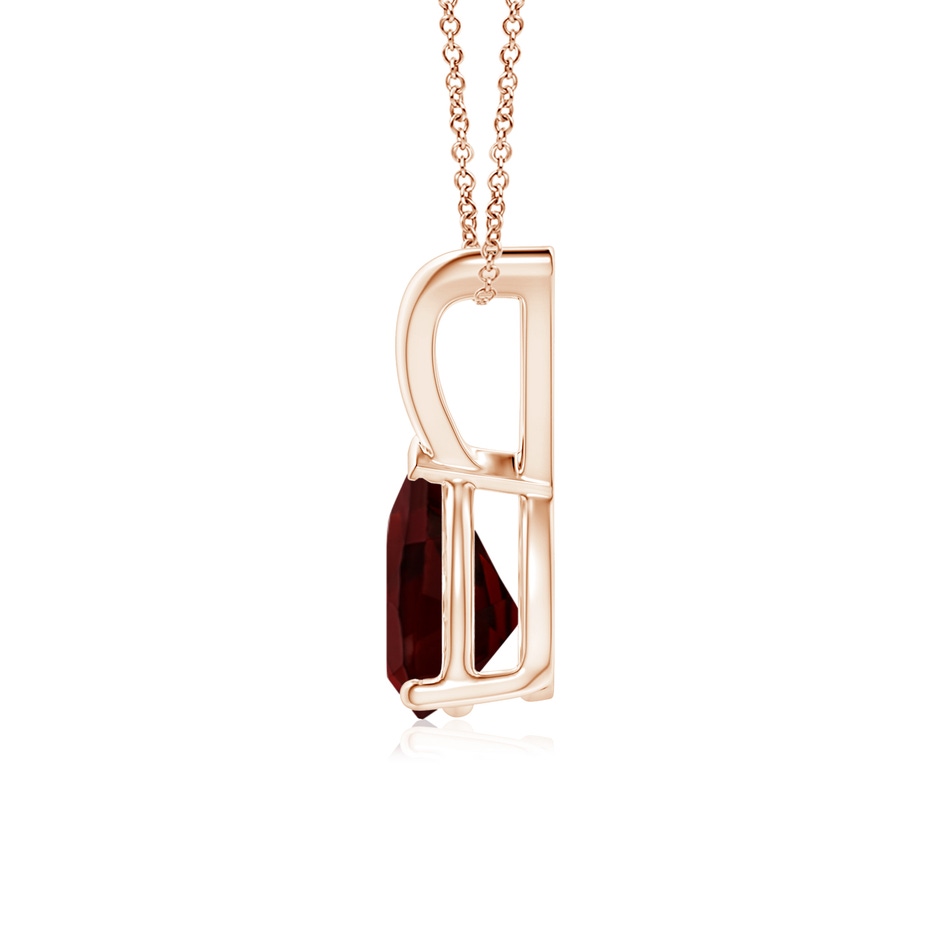7x5mm AA V-Bale Pear-Shaped Garnet Solitaire Pendant in 9K Rose Gold side 199