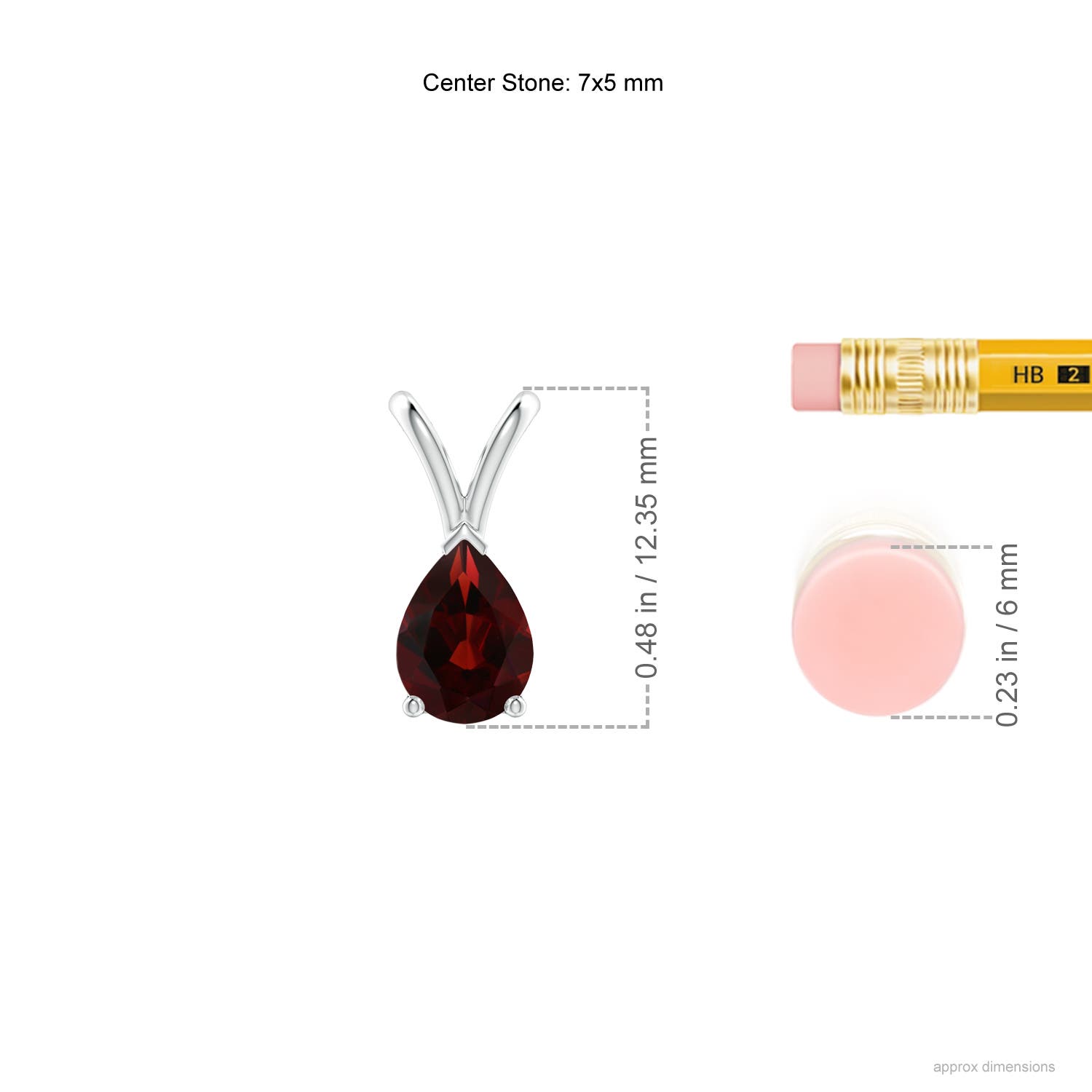 AA - Garnet / 0.85 CT / 14 KT White Gold