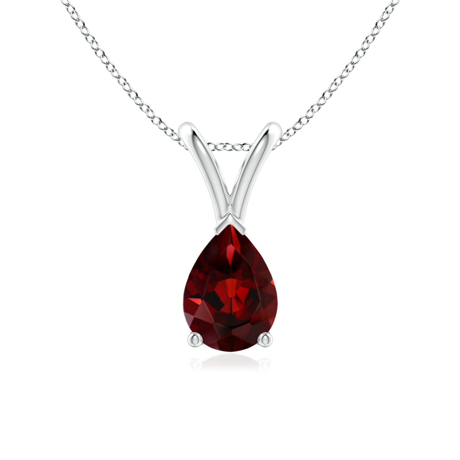 AAA - Garnet / 0.85 CT / 14 KT White Gold