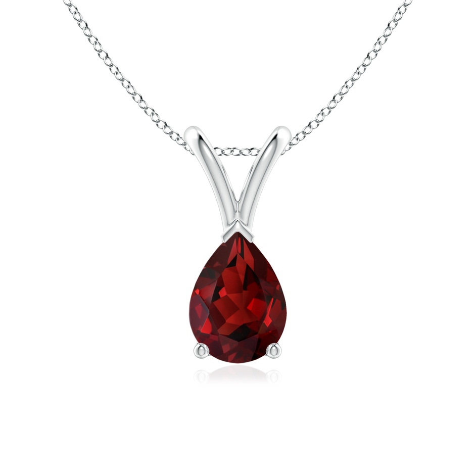 7x5mm AAAA V-Bale Pear-Shaped Garnet Solitaire Pendant in P950 Platinum 