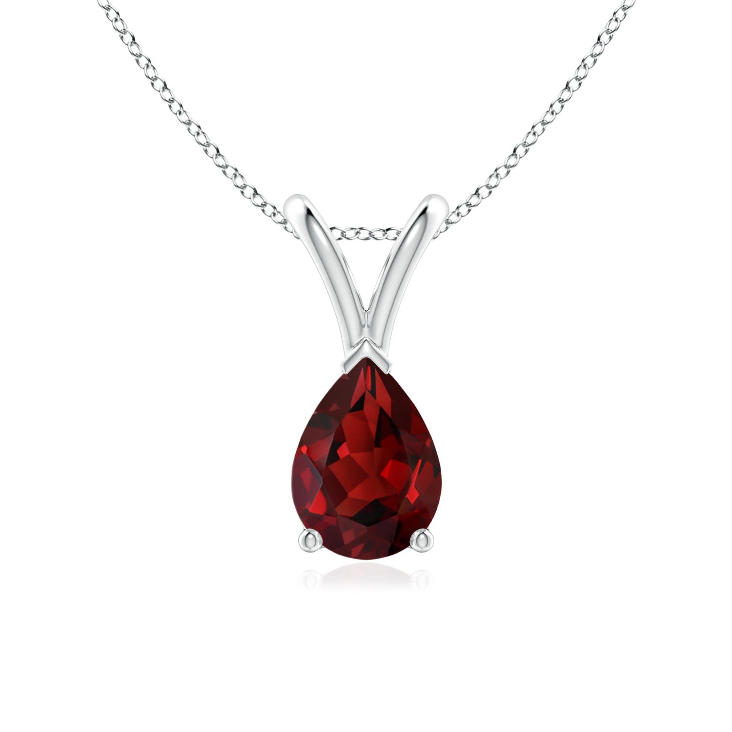 AAAA - Garnet / 0.85 CT / 14 KT White Gold