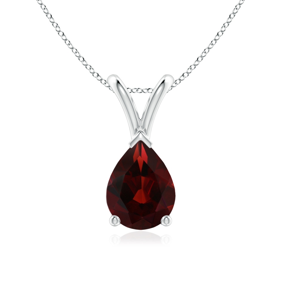 8x6mm AA V-Bale Pear-Shaped Garnet Solitaire Pendant in S999 Silver 