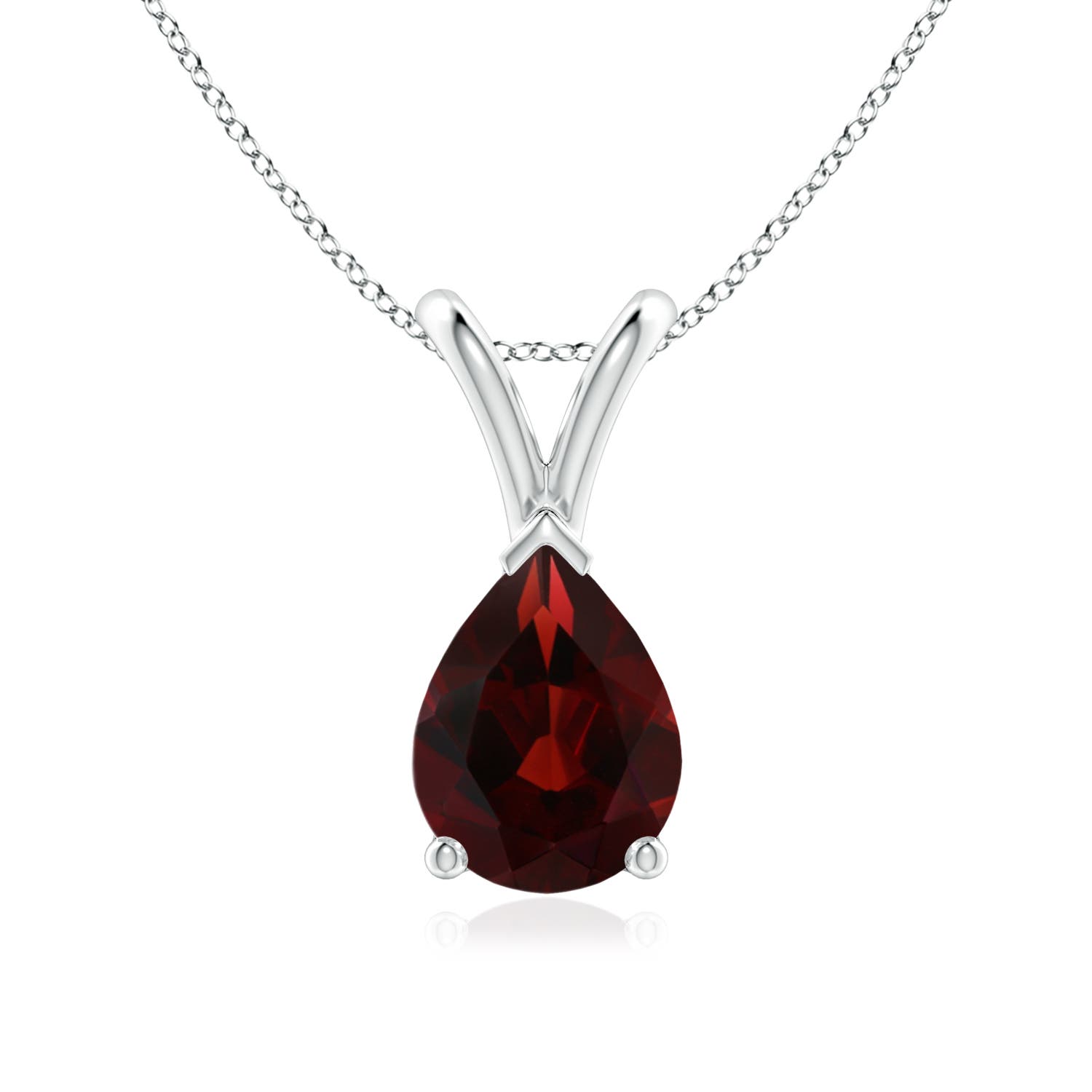 AA - Garnet / 1.3 CT / 14 KT White Gold