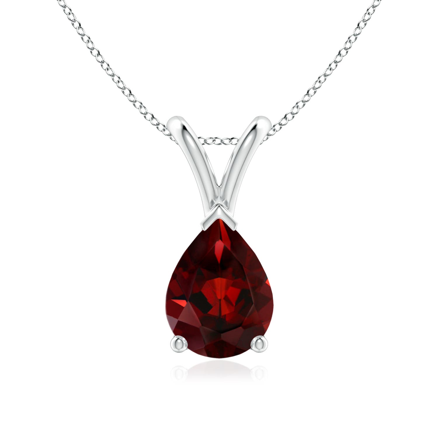 AAA - Garnet / 1.3 CT / 14 KT White Gold