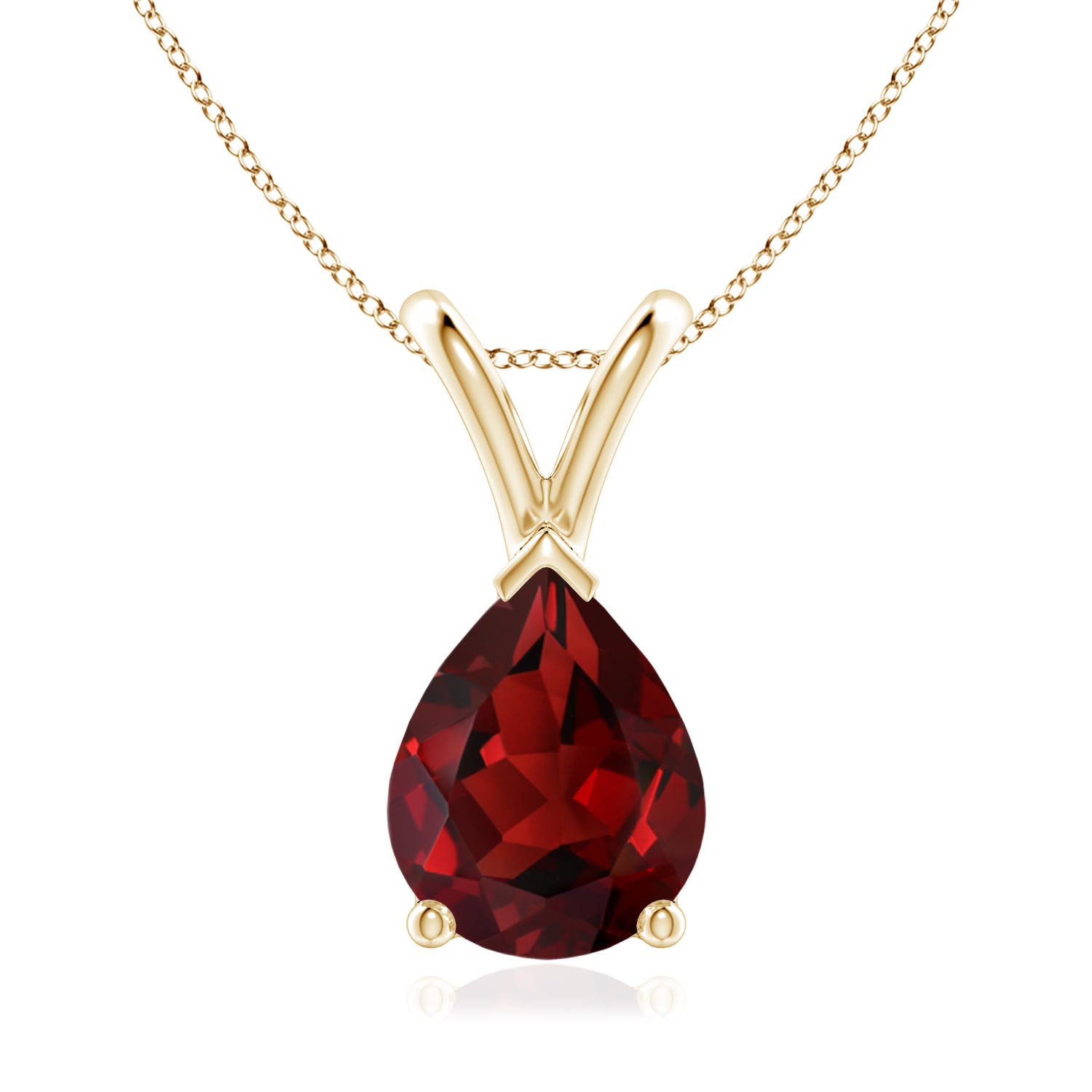 Angara Natural Pear Fire Opal Solitaire Pendant Necklace for Women