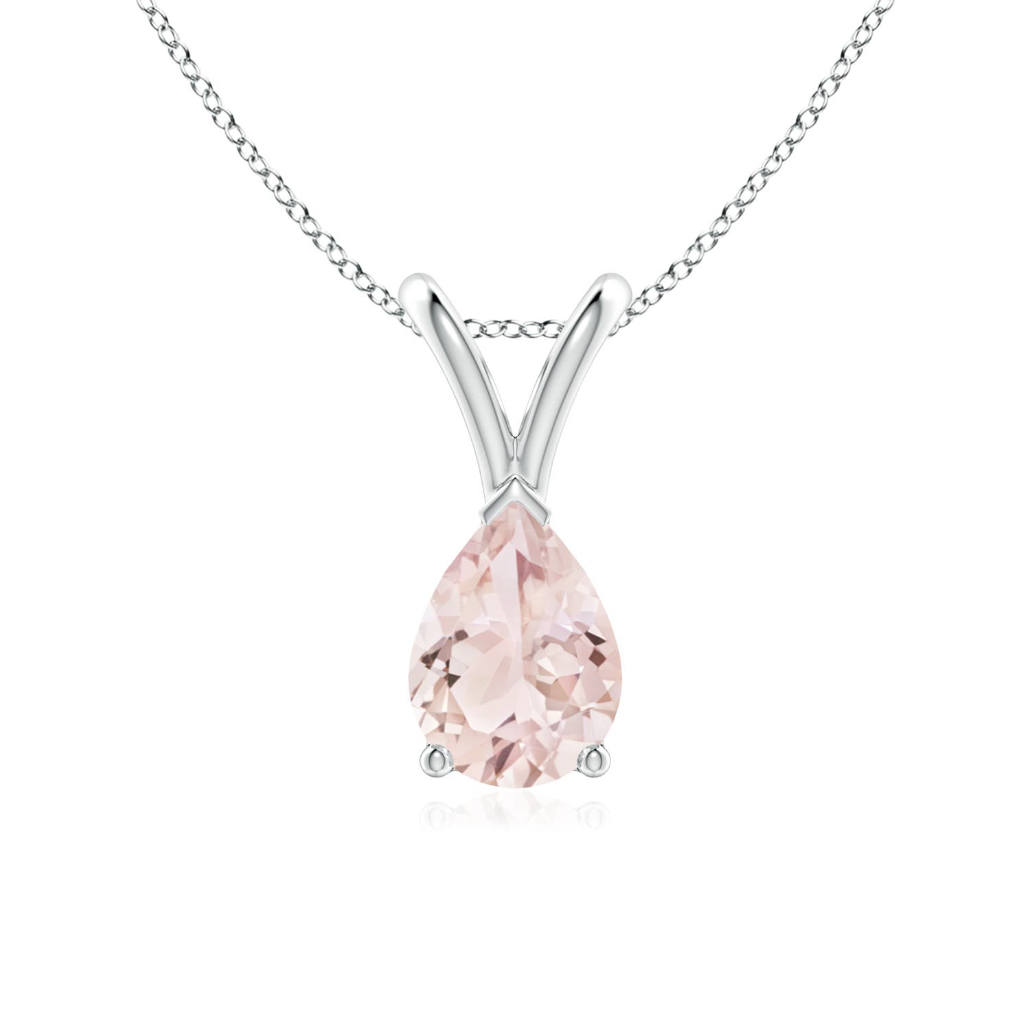 A - Morganite / 0.6 CT / 14 KT White Gold