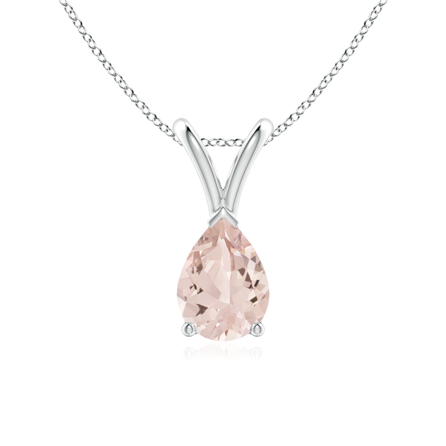 AA - Morganite / 0.6 CT / 14 KT White Gold