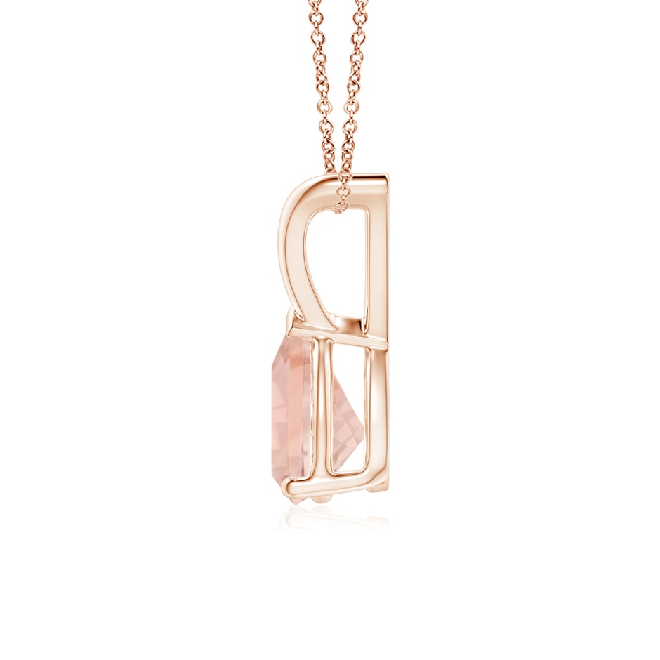 7x5mm AAA V-Bale Pear-Shaped Morganite Solitaire Pendant in 9K Rose Gold side 199