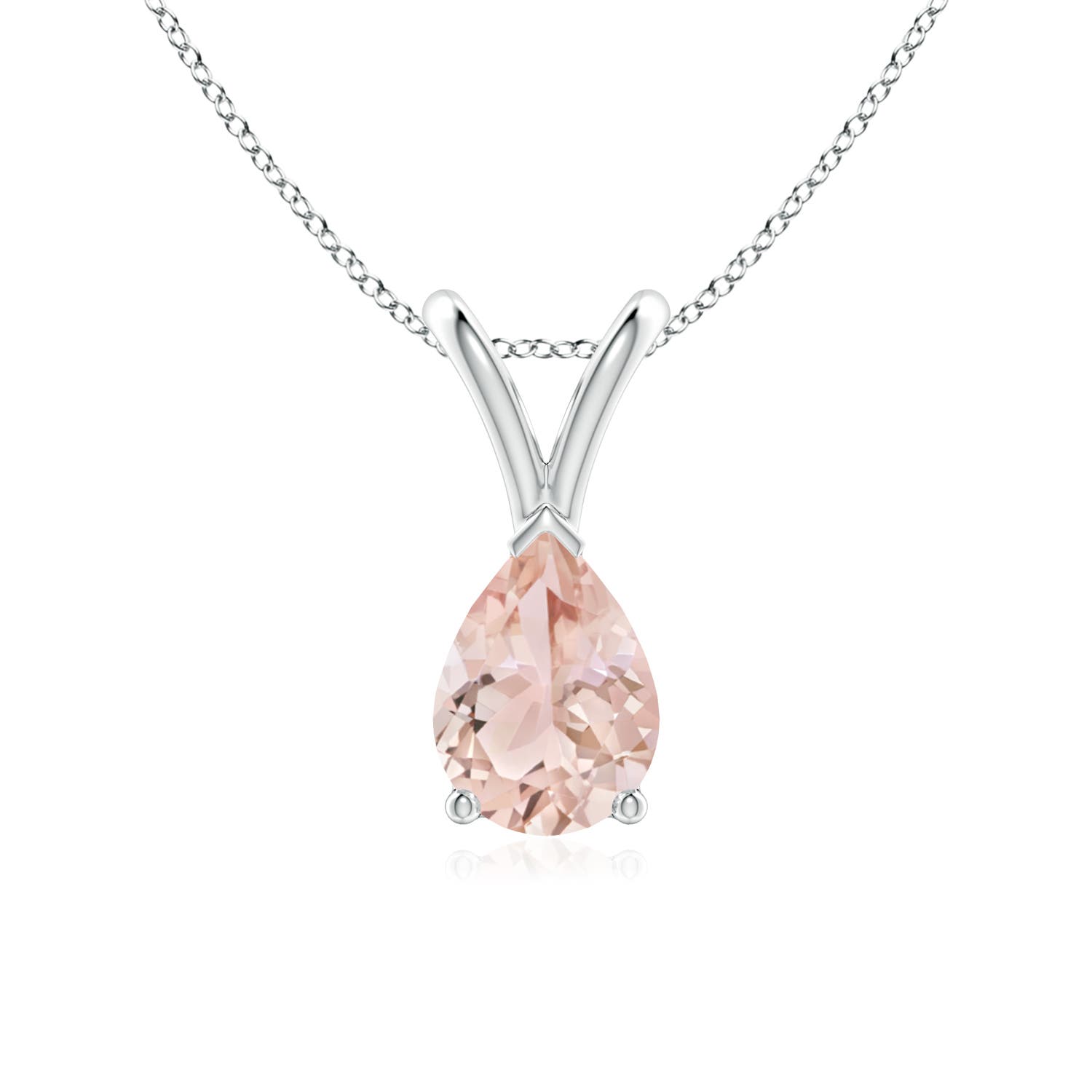 AAA - Morganite / 0.6 CT / 14 KT White Gold