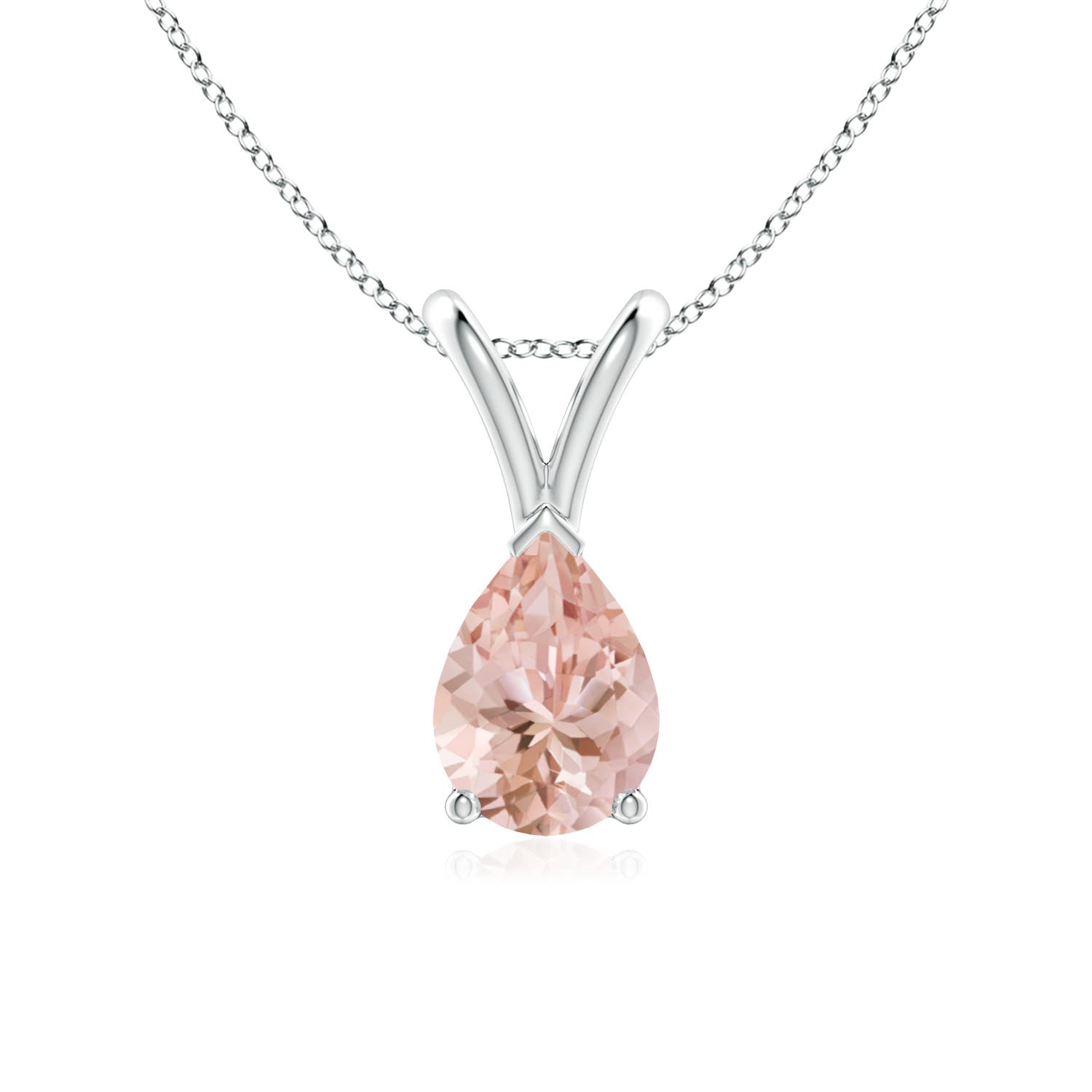 AAAA - Morganite / 0.6 CT / 14 KT White Gold