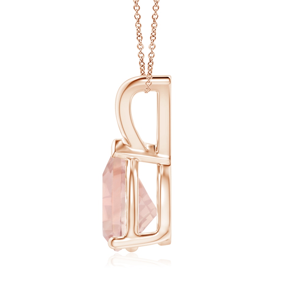 9x7mm AA V-Bale Pear-Shaped Morganite Solitaire Pendant in Rose Gold side 199