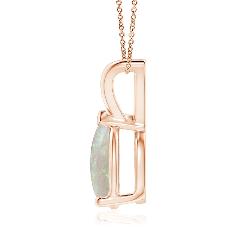 10x7mm AAA V-Bale Pear-Shaped Opal Solitaire Pendant in Rose Gold side 199