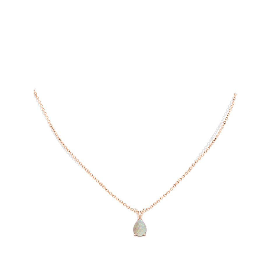 10x7mm AAA V-Bale Pear-Shaped Opal Solitaire Pendant in Rose Gold pen