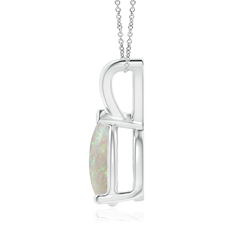 10x7mm AAA V-Bale Pear-Shaped Opal Solitaire Pendant in White Gold side 199