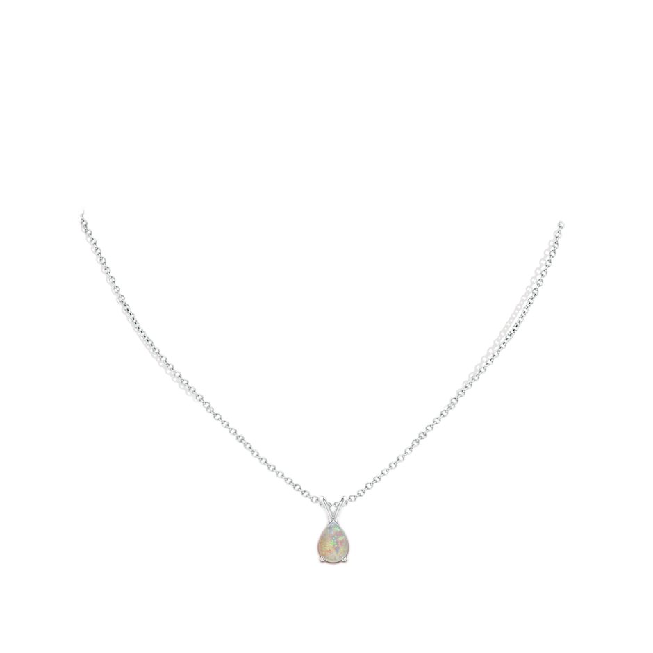 10x7mm AAAA V-Bale Pear-Shaped Opal Solitaire Pendant in P950 Platinum pen