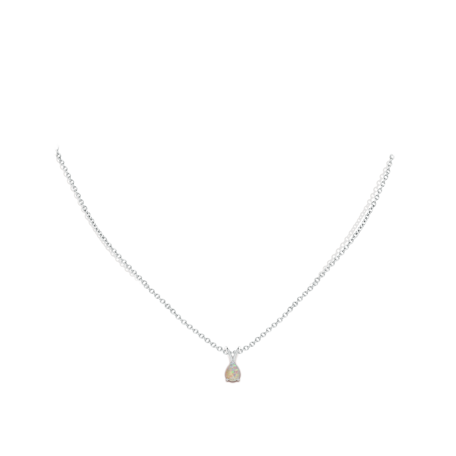 7x5mm AAAA V-Bale Pear-Shaped Opal Solitaire Pendant in S999 Silver pen