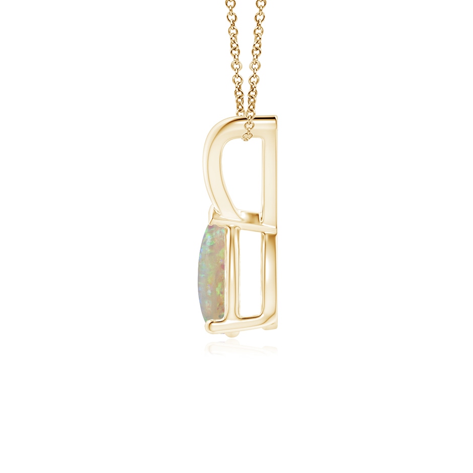 7x5mm AAAA V-Bale Pear-Shaped Opal Solitaire Pendant in Yellow Gold side 199