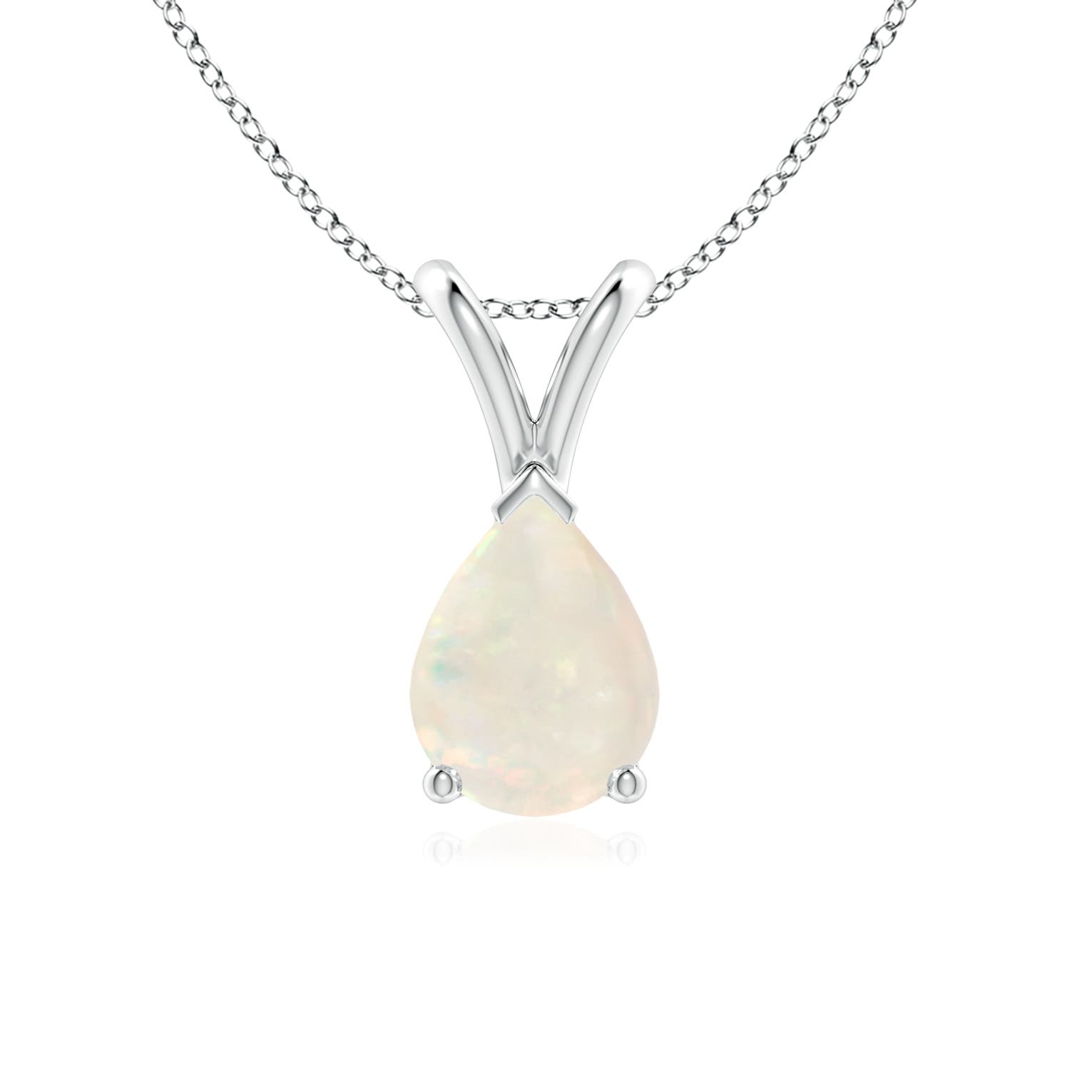 A - Opal / 0.7 CT / 14 KT White Gold