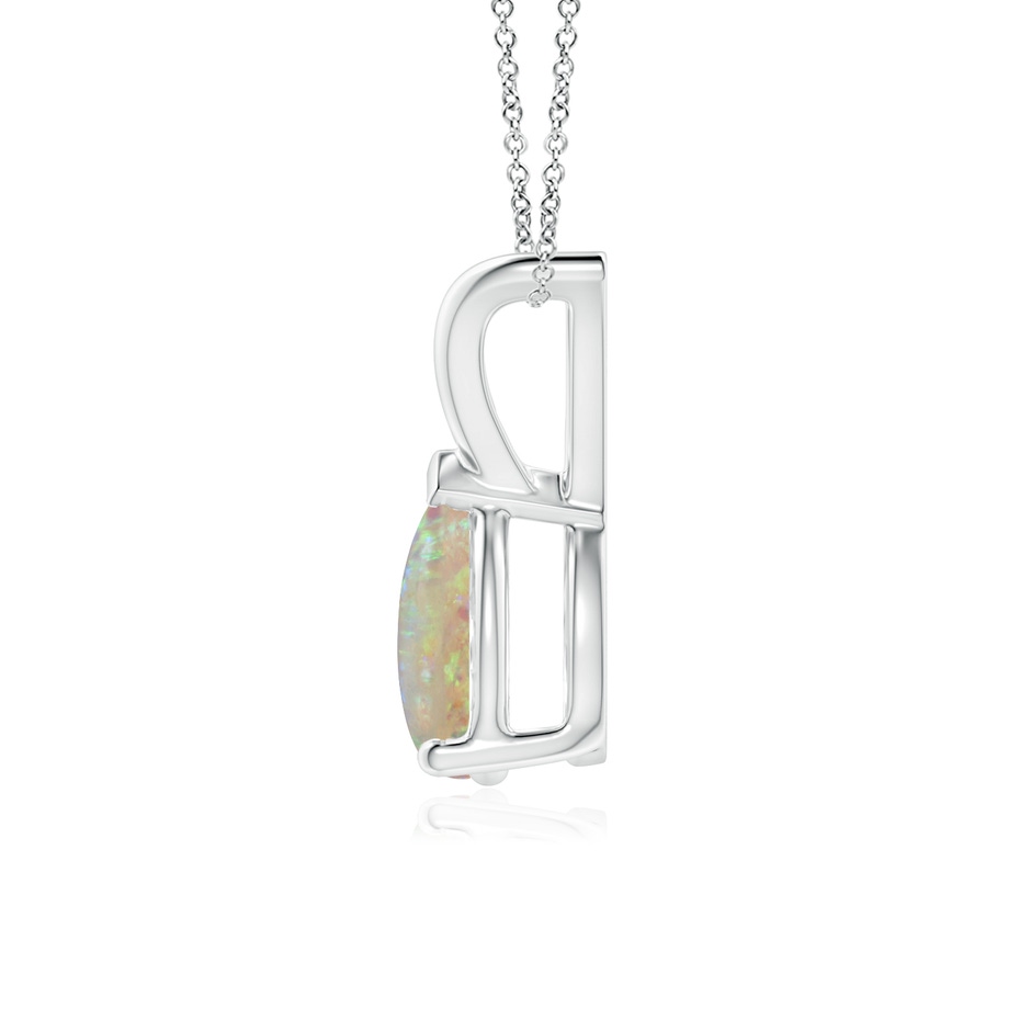 8x6mm AAAA V-Bale Pear-Shaped Opal Solitaire Pendant in White Gold side 199