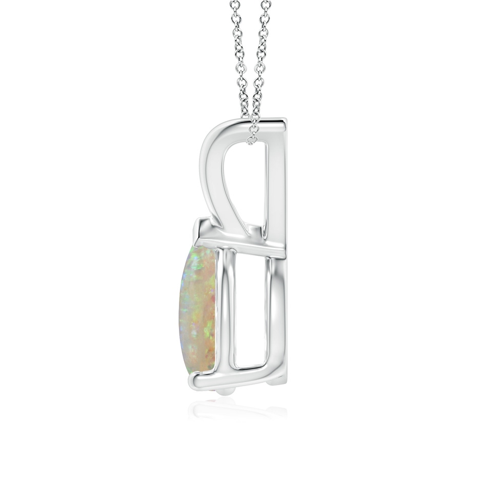 9x7mm AAAA V-Bale Pear-Shaped Opal Solitaire Pendant in White Gold side 199