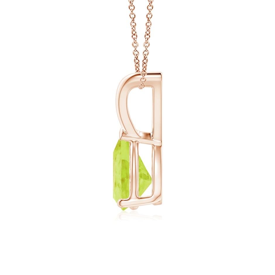 7x5mm A V-Bale Pear-Shaped Peridot Solitaire Pendant in 18K Rose Gold side 199