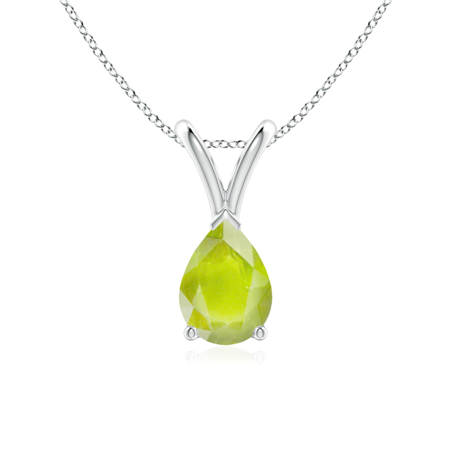 A - Peridot / 0.7 CT / 14 KT White Gold