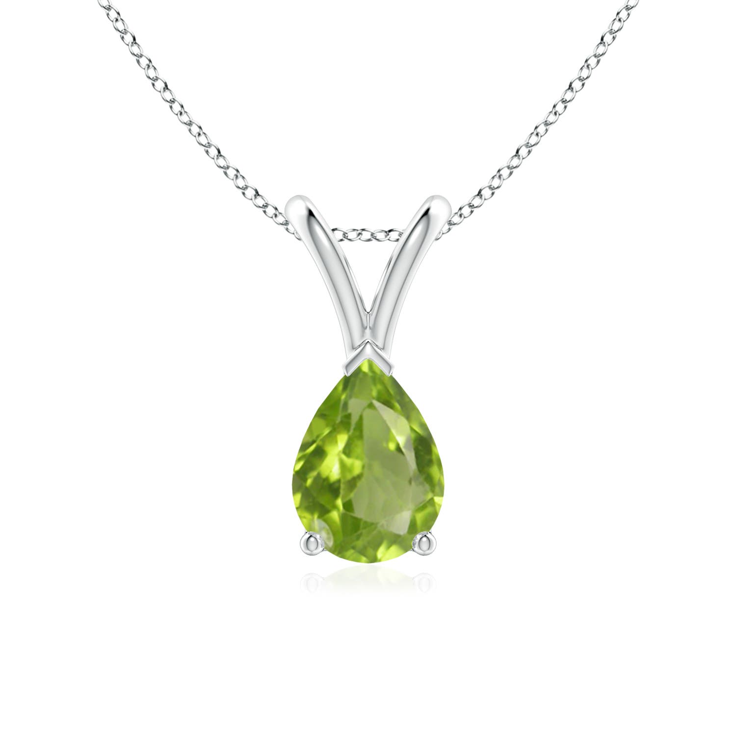 AA - Peridot / 0.7 CT / 14 KT White Gold