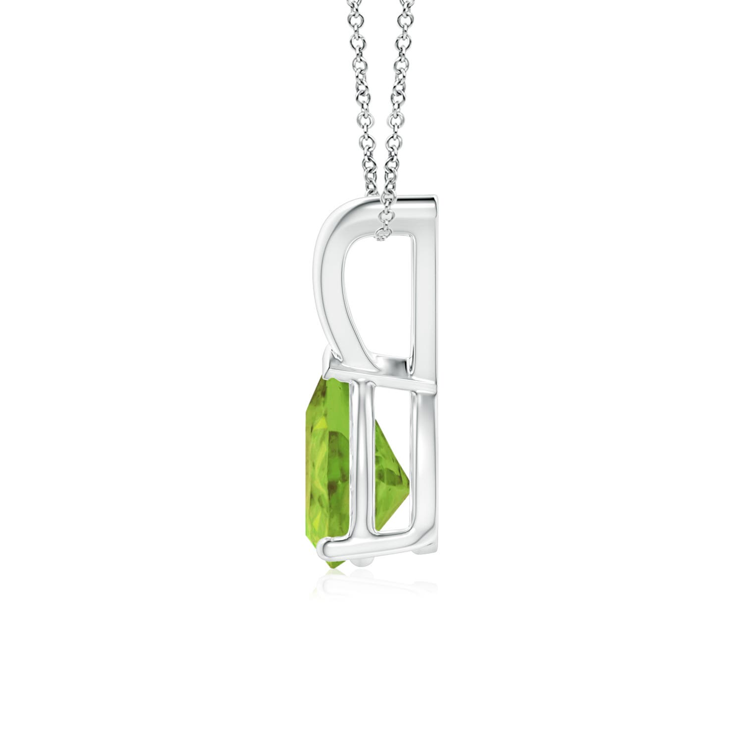 AA - Peridot / 0.7 CT / 14 KT White Gold