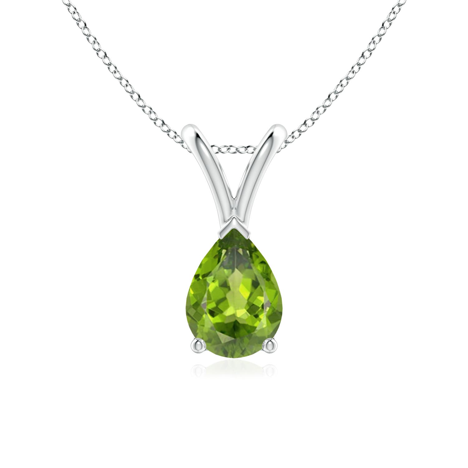 AAA - Peridot / 0.7 CT / 14 KT White Gold