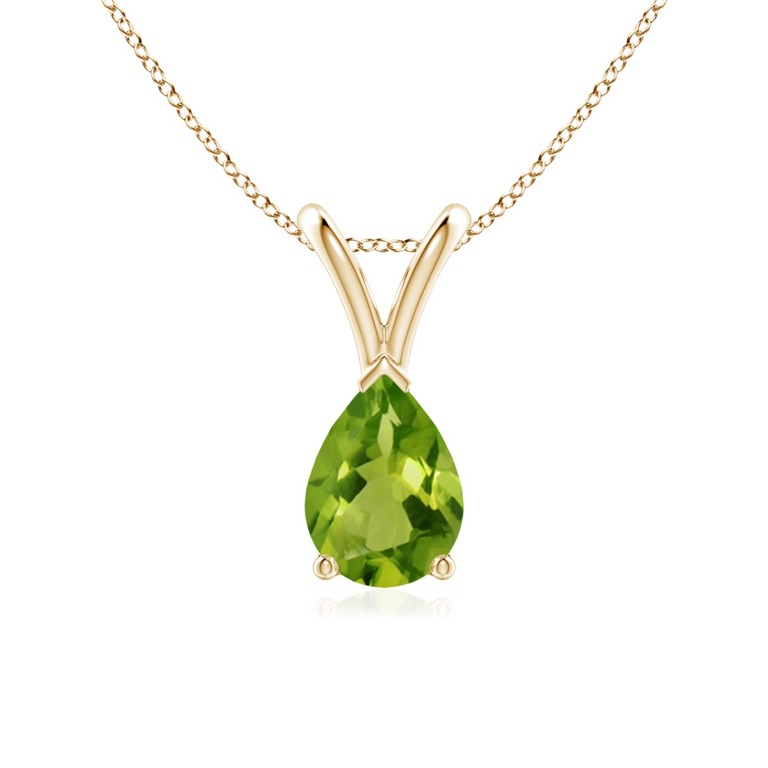 AAAA - Peridot / 0.7 CT / 14 KT Yellow Gold