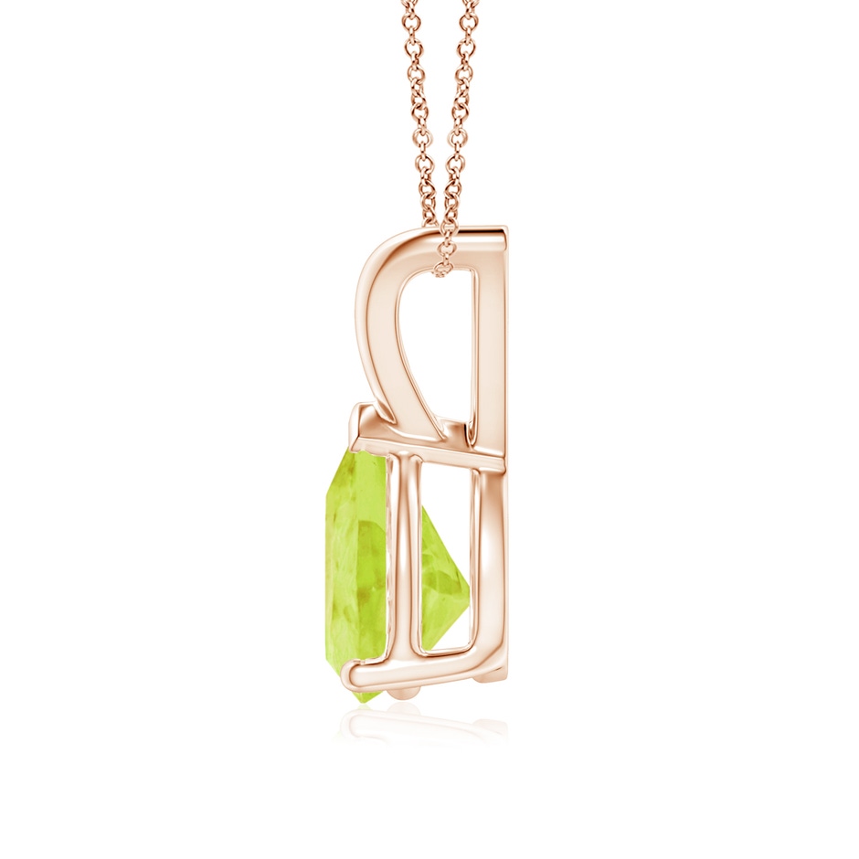 8x6mm A V-Bale Pear-Shaped Peridot Solitaire Pendant in 9K Rose Gold side 199